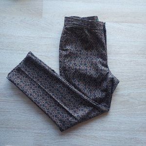 Elegant Brown Patterned Women's Pants